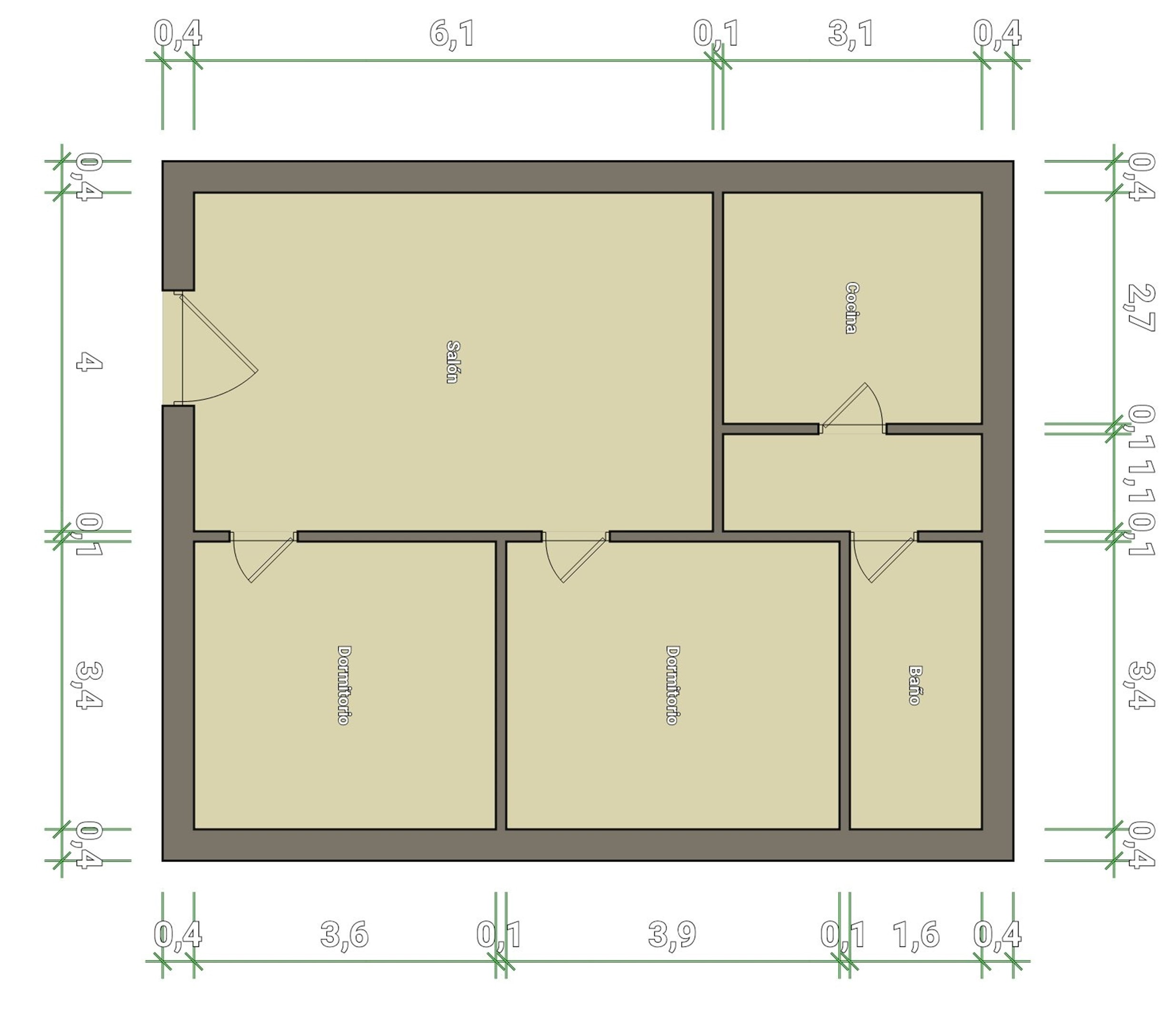 Plano del piso de alquiler en La Latina, en la calle Ángel 10